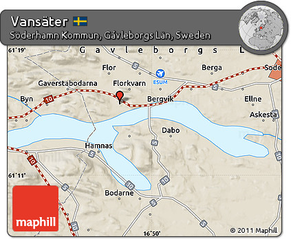 Shaded Relief Map of Vansäter
