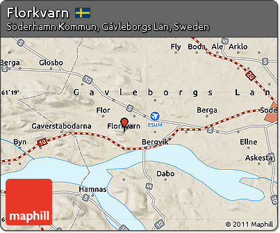 Shaded Relief Map of Florkvarn
