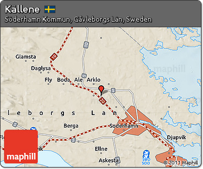 Shaded Relief Map of Källene