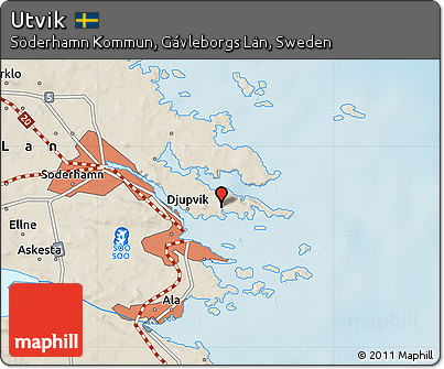 Shaded Relief Map of Utvik