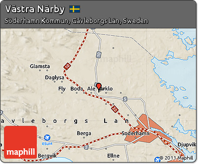 Shaded Relief Map of Västra Närby
