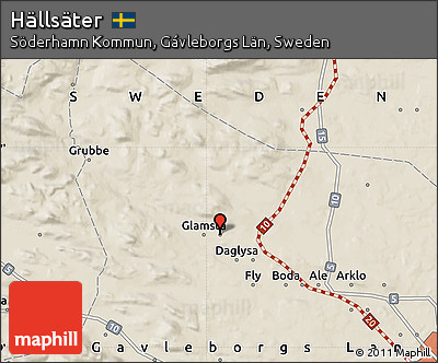 Shaded Relief Map of Hällsäter
