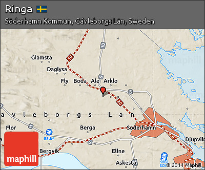 Shaded Relief Map of Ringa
