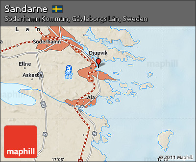 Shaded Relief Map of Sandarne