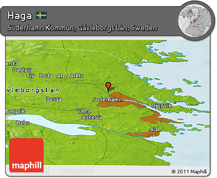 Physical Panoramic Map of Haga