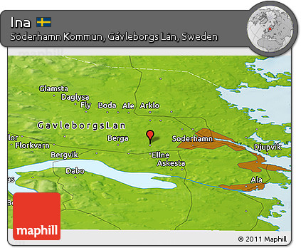Physical Panoramic Map of Ina