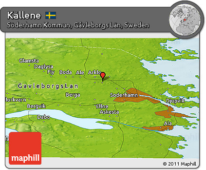 Physical Panoramic Map of Källene