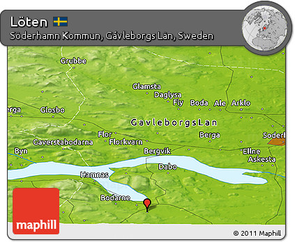 Physical Panoramic Map of Löten