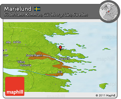 Physical Panoramic Map of Marielund