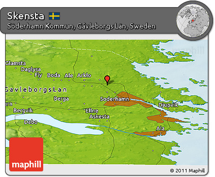 Physical Panoramic Map of Skensta