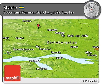 Physical Panoramic Map of Stärte