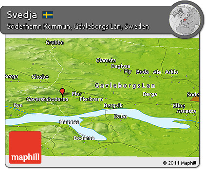 Physical Panoramic Map of Svedja