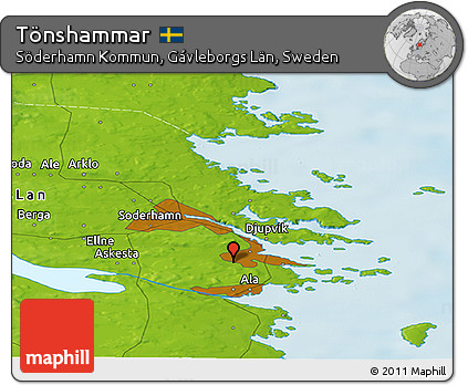 Physical Panoramic Map of Tönshammar