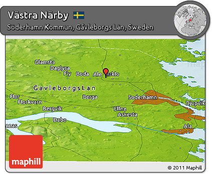 Physical Panoramic Map of Västra Närby