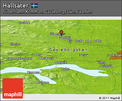 Physical Panoramic Map of Hällsäter