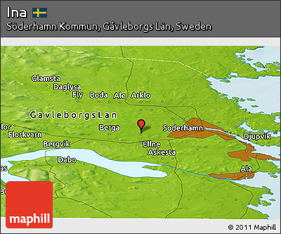 Physical Panoramic Map of Ina