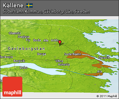 Physical Panoramic Map of Källene