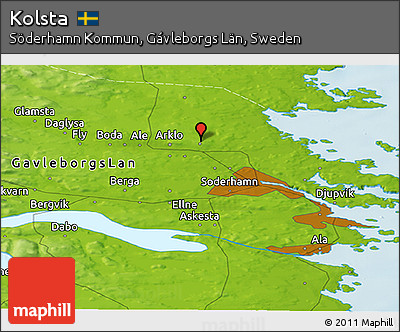 Physical Panoramic Map of Kolsta