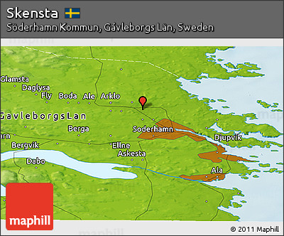 Physical Panoramic Map of Skensta