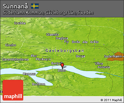 Physical Panoramic Map of Sunnanå