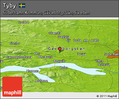 Physical Panoramic Map of Tyby