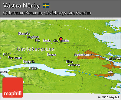 Physical Panoramic Map of Västra Närby