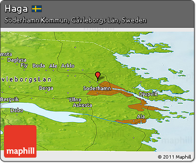 Physical Panoramic Map of Haga