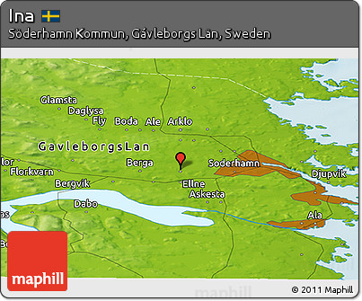 Physical Panoramic Map of Ina