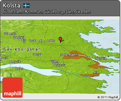 Physical Panoramic Map of Kolsta