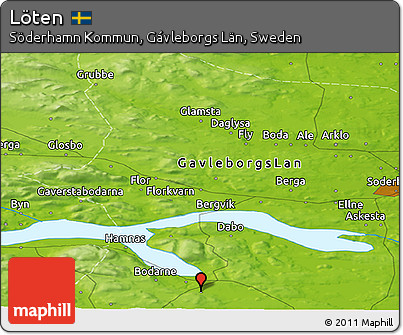 Physical Panoramic Map of Löten