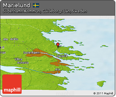 Physical Panoramic Map of Marielund
