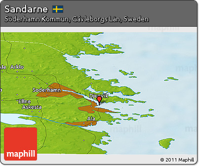 Physical Panoramic Map of Sandarne