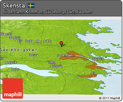 Physical Panoramic Map of Skensta
