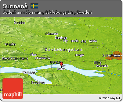 Physical Panoramic Map of Sunnanå