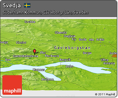 Physical Panoramic Map of Svedja