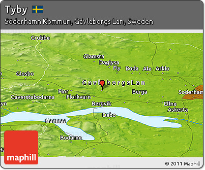 Physical Panoramic Map of Tyby