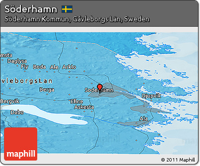 Political Panoramic Map of Söderhamn