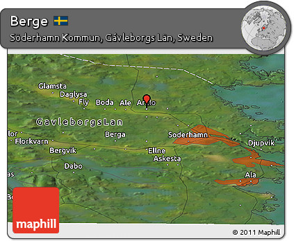 Satellite Panoramic Map of Berge