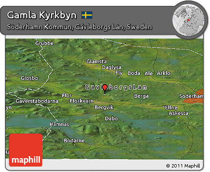 Satellite Panoramic Map of Gamla Kyrkbyn