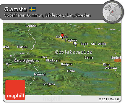 Satellite Panoramic Map of Glamsta