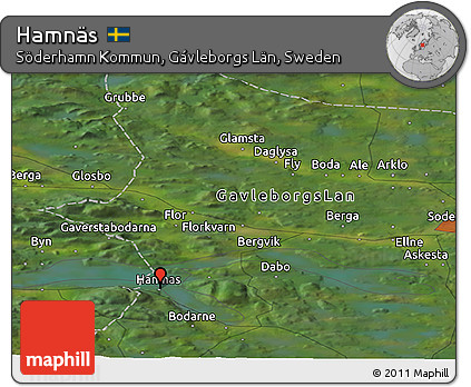 Satellite Panoramic Map of Hamnäs