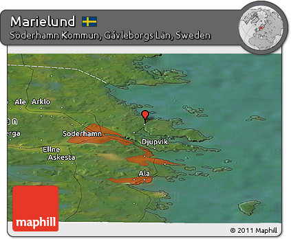Satellite Panoramic Map of Marielund