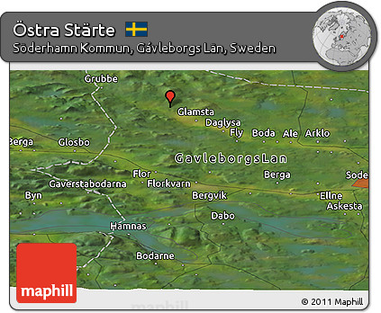 Satellite Panoramic Map of Östra Stärte