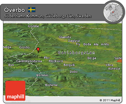 Satellite Panoramic Map of Överbo