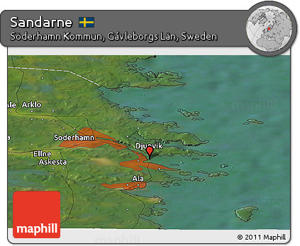 Satellite Panoramic Map of Sandarne