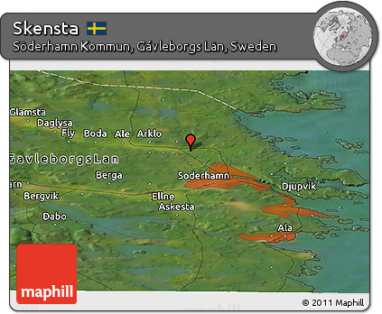 Satellite Panoramic Map of Skensta
