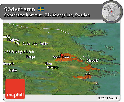 Satellite Panoramic Map of Söderhamn