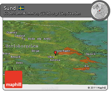 Satellite Panoramic Map of Sund