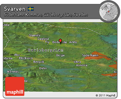 Satellite Panoramic Map of Svarven