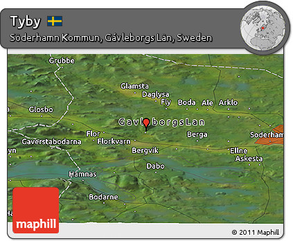 Satellite Panoramic Map of Tyby